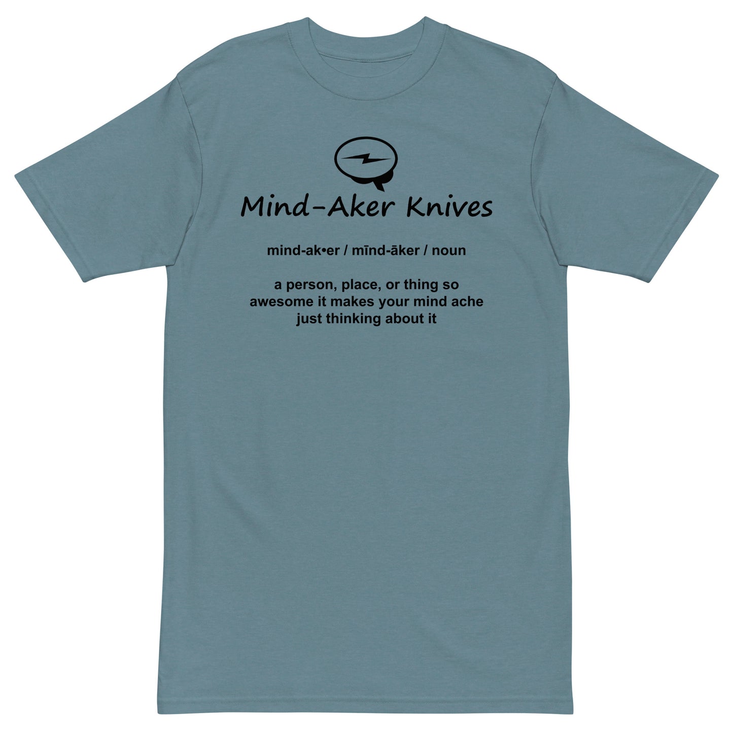 Men’s premium heavyweight tee "Logo and Definition" black lettering