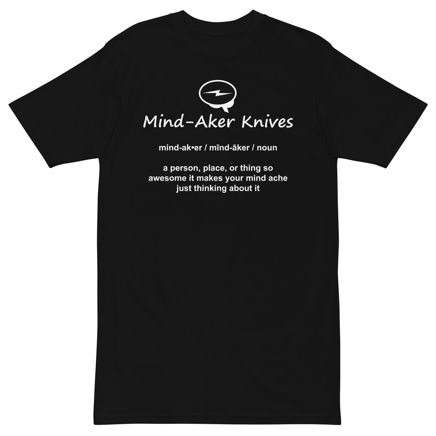 Men’s premium heavyweight tee "Logo and Definition" white lettering