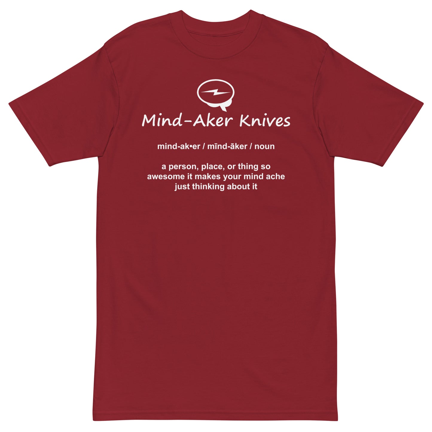 Men’s premium heavyweight tee "Logo and Definition" white lettering