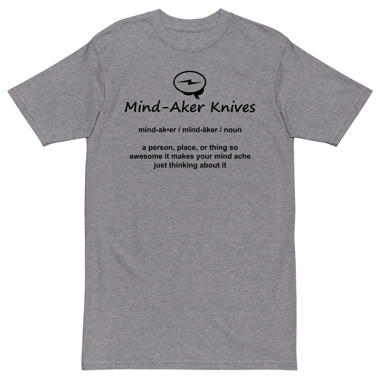 Men’s premium heavyweight tee "Logo and Definition" black lettering