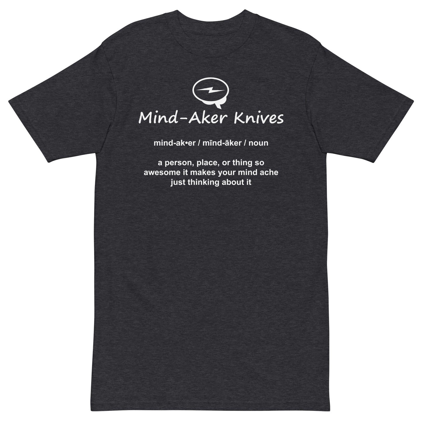 Men’s premium heavyweight tee "Logo and Definition" white lettering