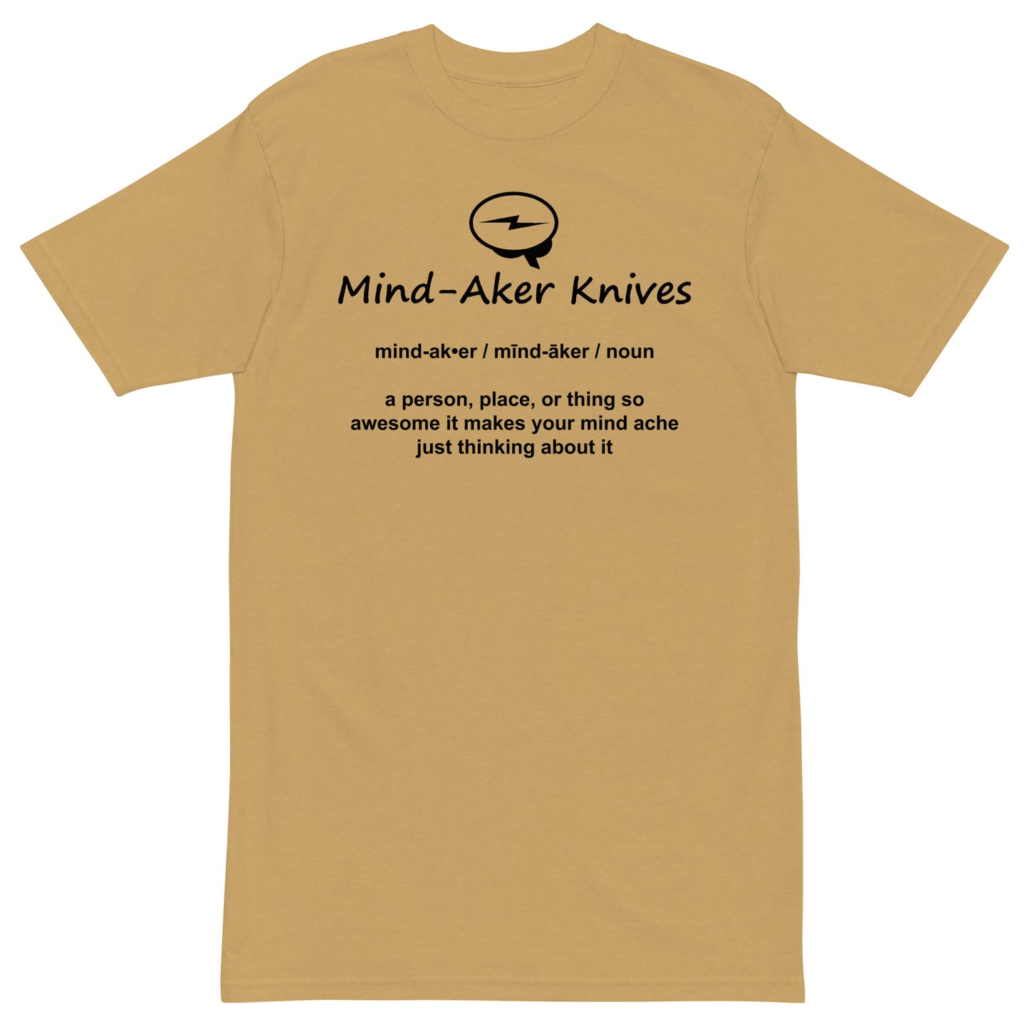 Men’s premium heavyweight tee "Logo and Definition" black lettering
