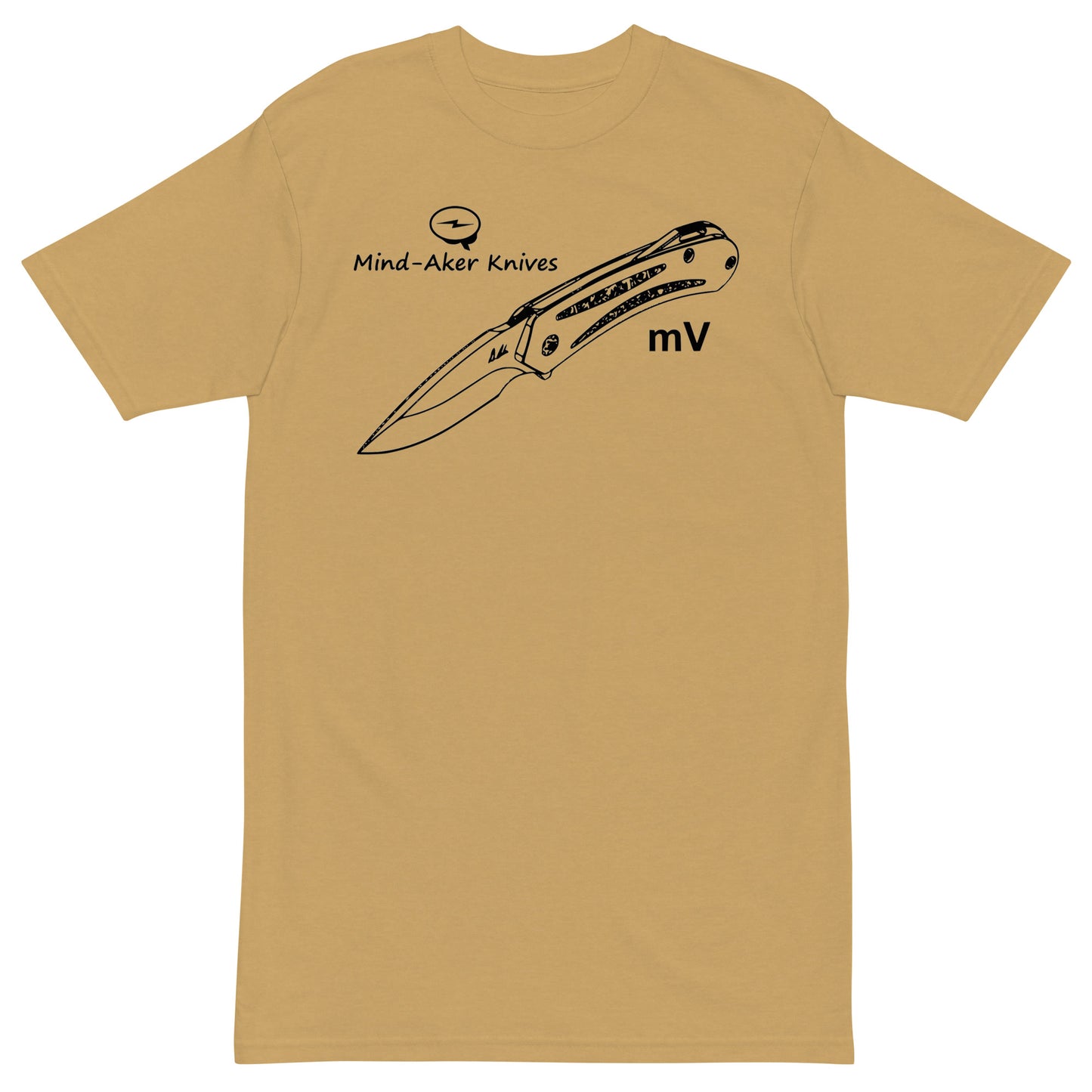 Men’s premium heavyweight tee "Logo-mV" black lettering