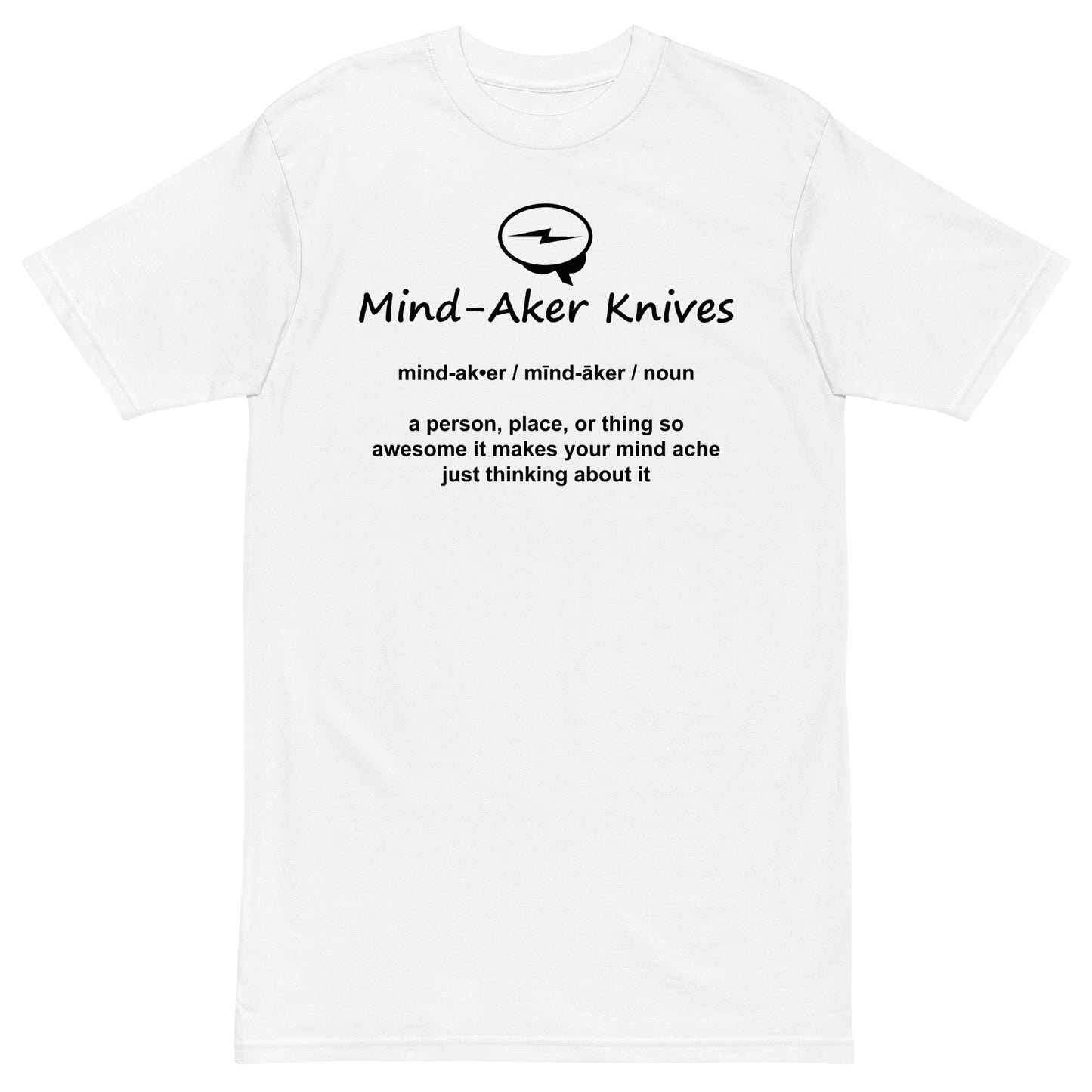 Men’s premium heavyweight tee "Logo and Definition" black lettering
