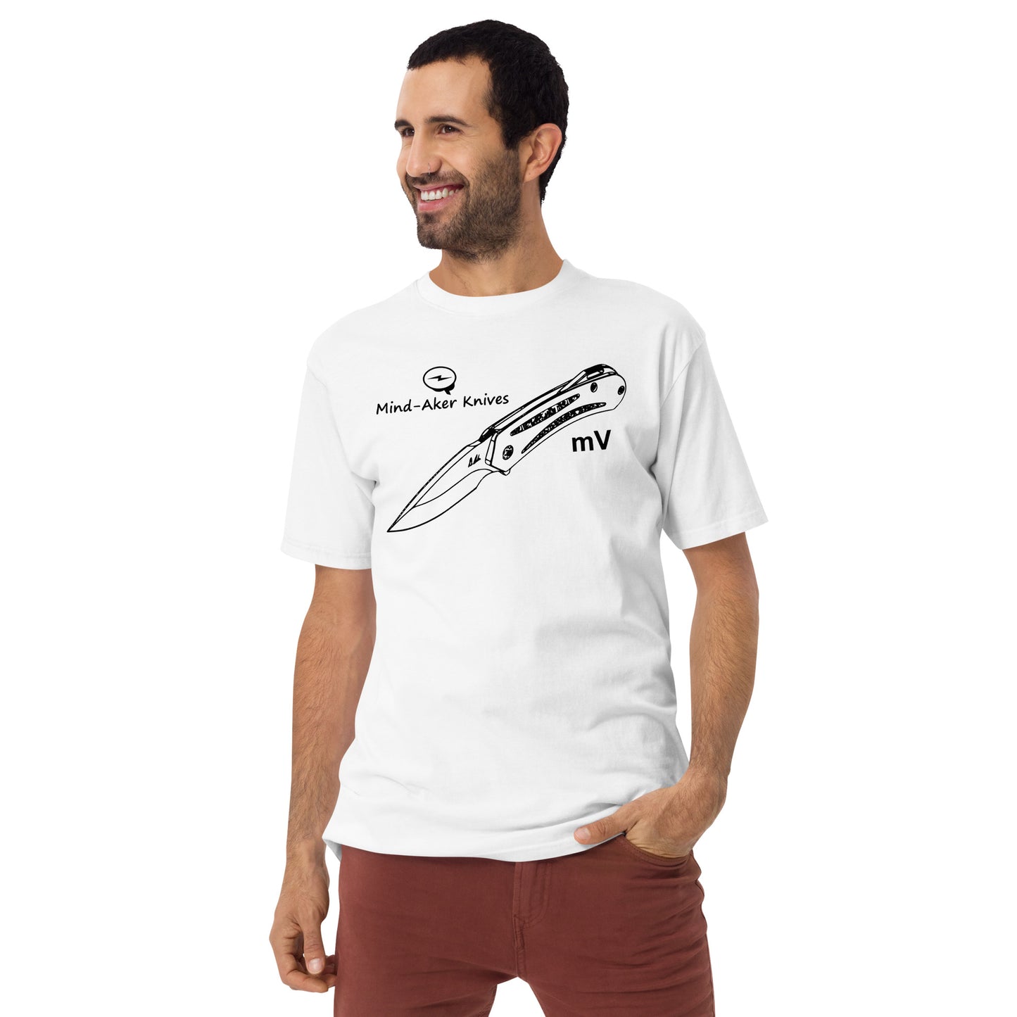 Men’s premium heavyweight tee "Logo-mV" black lettering