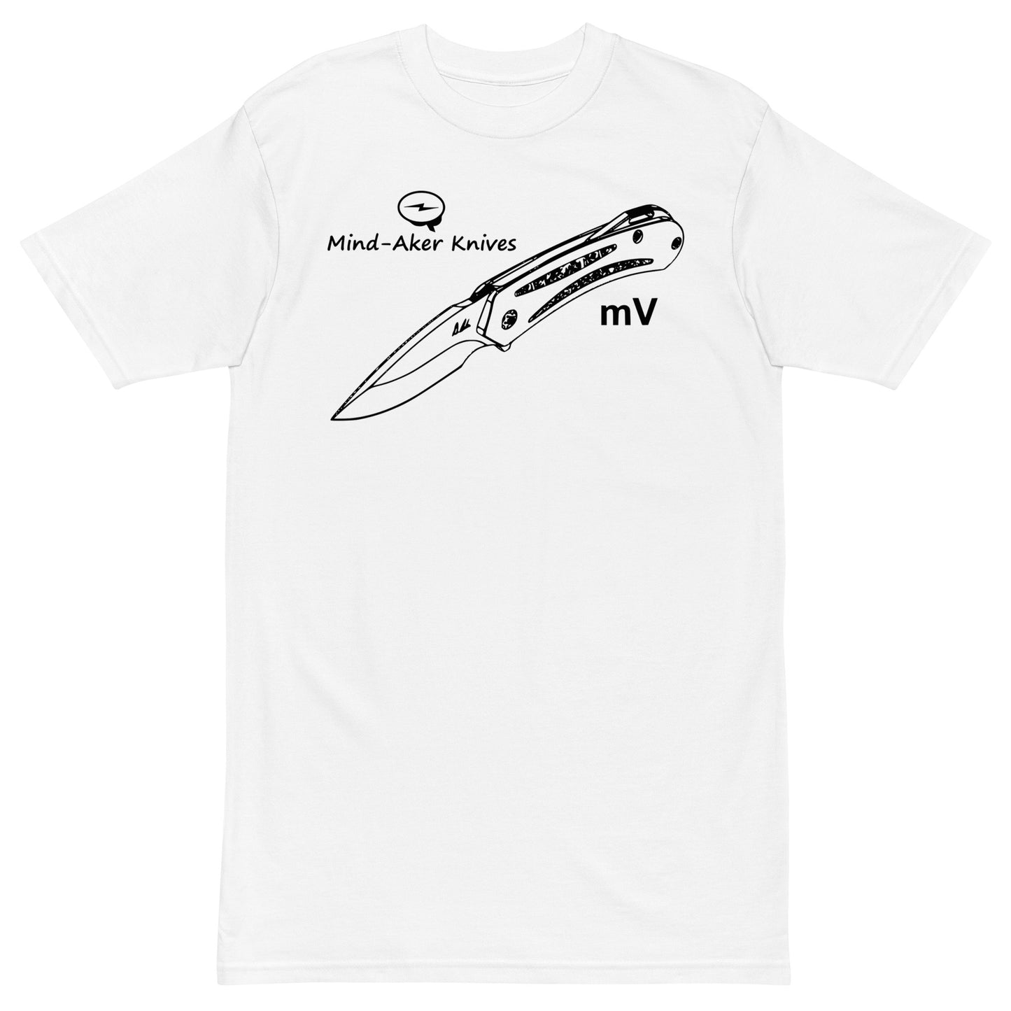 Men’s premium heavyweight tee "Logo-mV" black lettering